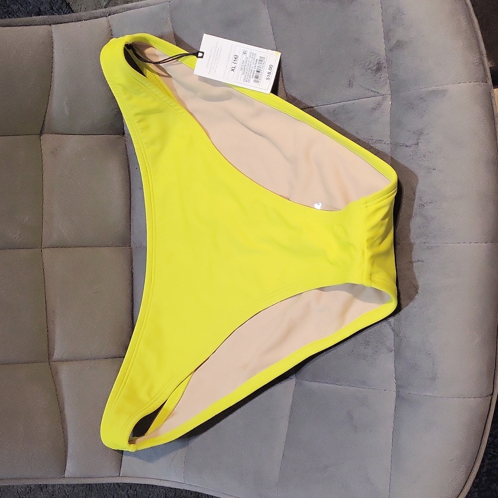 SHADE &N SHORE WOMEN'S YELLOW BIKINI BOTTOM. XL/ NWT